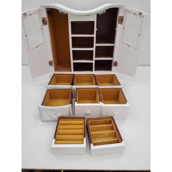 Vintage Gunther Mele 1970's wooden jewelry box. Jewellery with drawers . Vintage - Picture 9 of 10